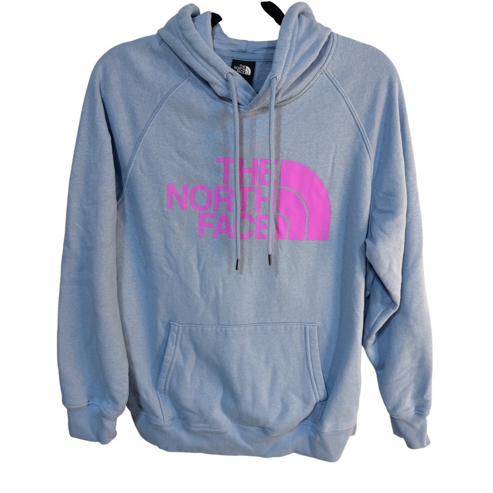 The North Face Hoodie Graphic Logo Pullover Women's L Blue